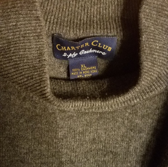 Charter Club 2ply cashmere grey mock turtl… - Picture 3 of 3